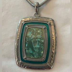Silver necklace with beautiful turquoise pendant